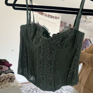 Urban Outfitters Green Corset Top Size Small (TAGS ON)